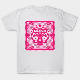 Mexican Day Of The Dead Pink Sugar Skull / Traditional Cultural Icon in México by Akbaly T-Shirt